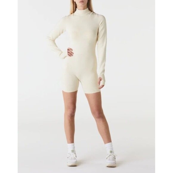 Nike Every Stitch Considered $400 Cream Women's Bodysuit Made in Italy Jumpsuit - Picture 1 of 5